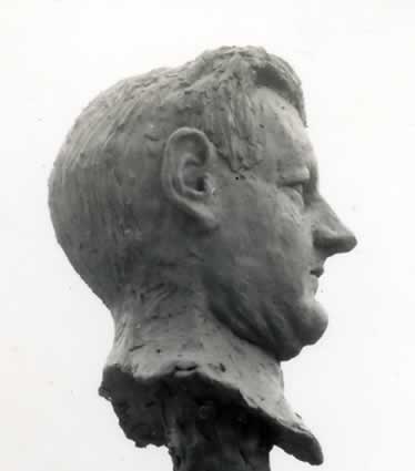 Clay portrait of a man's head